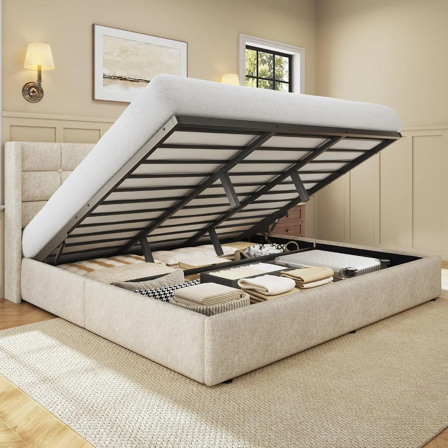 Gas Lift Storage Bed Hydraulic - Letto matrimoniale con contenitore e meccanismo