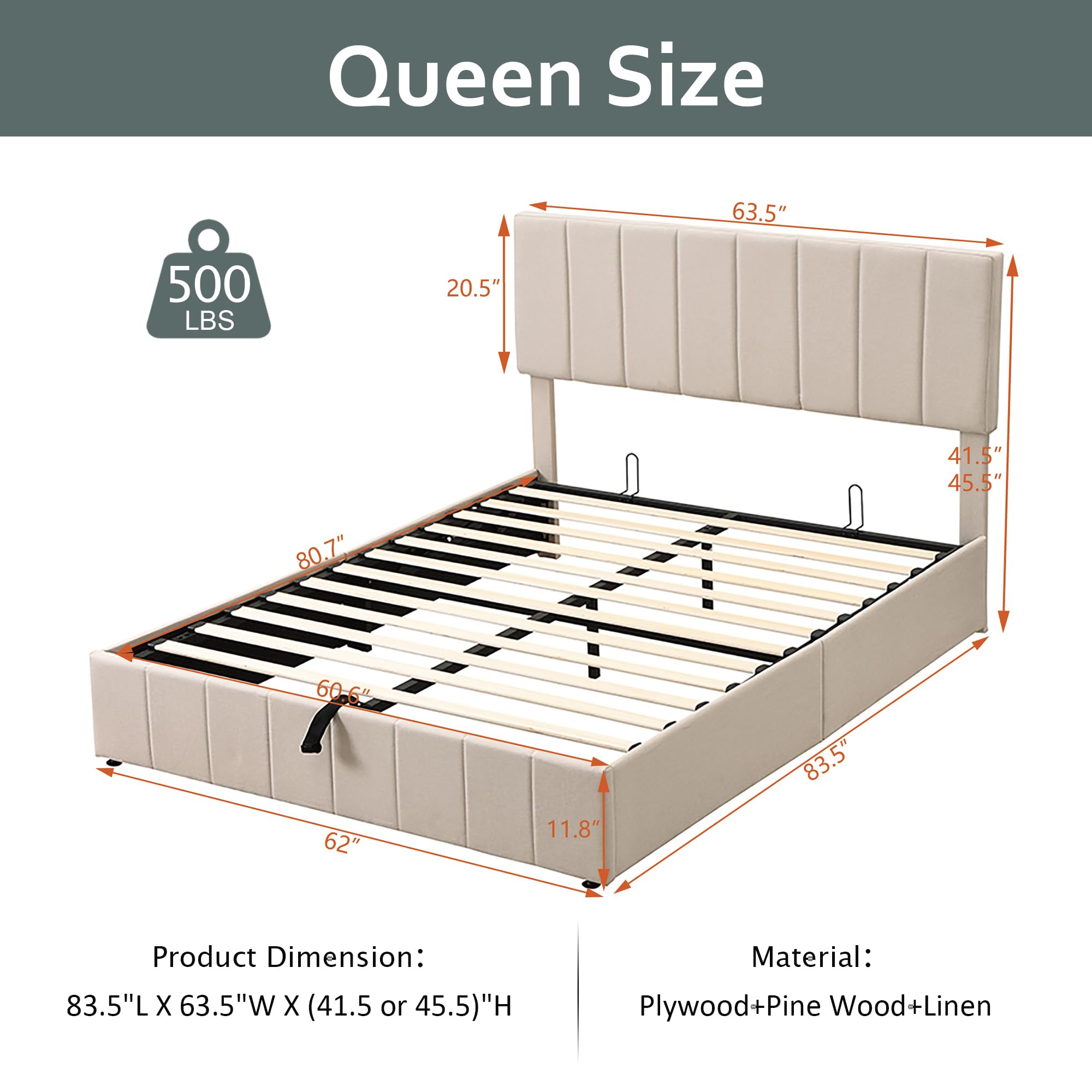 Letto con piattaforma contenit - Gas Lift Storage Bed Hydraulic recensione e prezzo