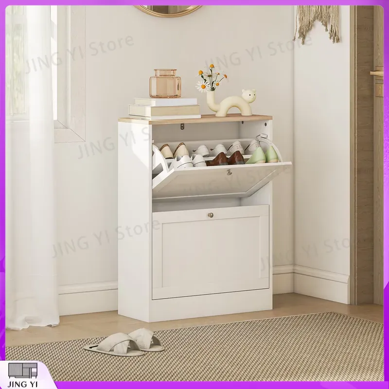 Scarpiera stretta con 2 ante a - Shoe Rack Cabinet Narrow Entryway recensione e prezzo