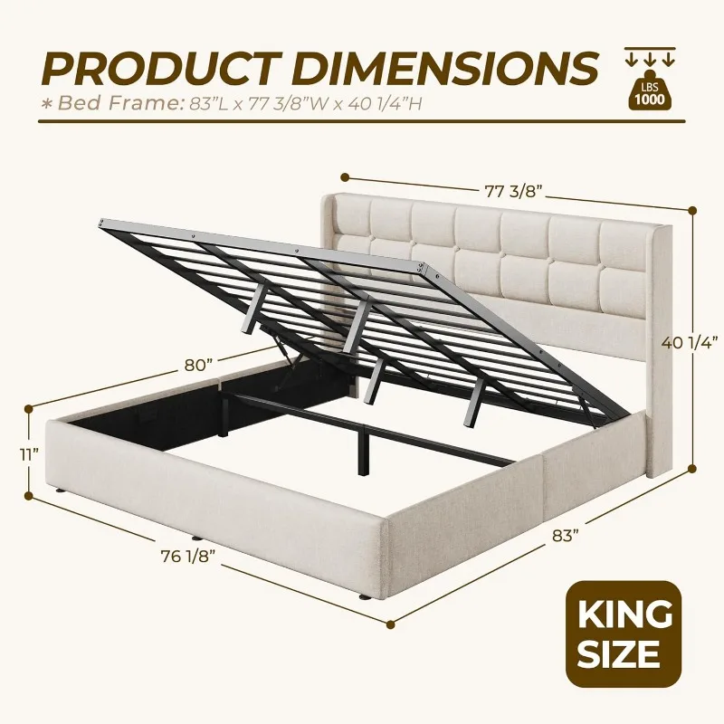 Letto matrimoniale HISOFT con  - Gas Lift Storage Bed Hydraulic recensione e prezzo