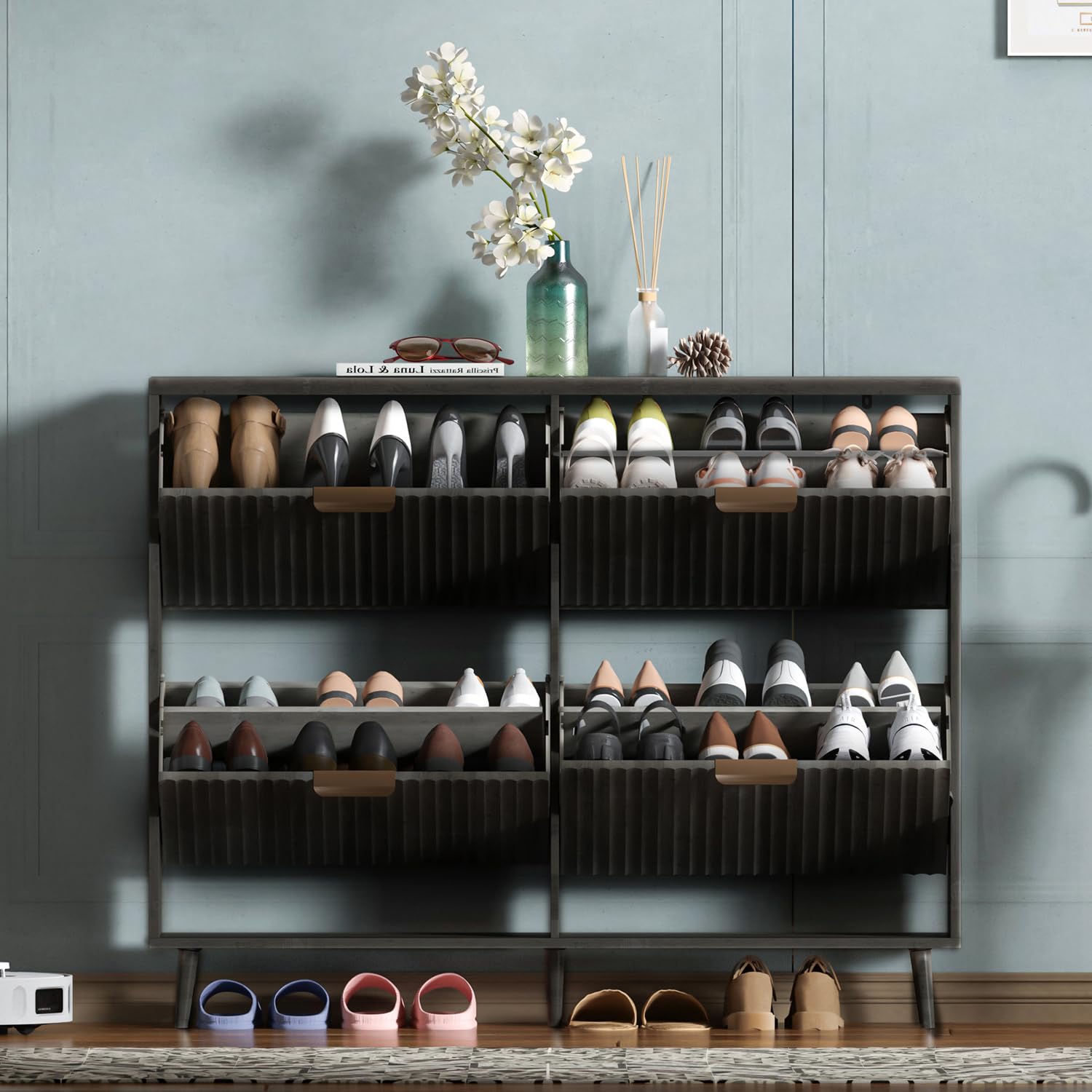 Mobile porta scarpe, organizer - Shoe Rack Cabinet Narrow Entryway recensione e prezzo