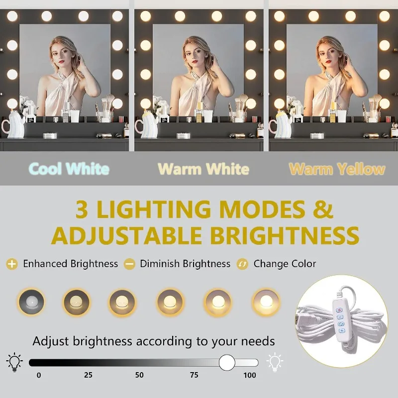 Tavolo da Trucco Xixini con Sp - Dressing Table Vanity With Lighted Mirror recensione e prezzo